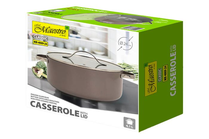 Каструля антипригарна Maestro 240мм x 4.1л Ceramic (MR-4009-24)