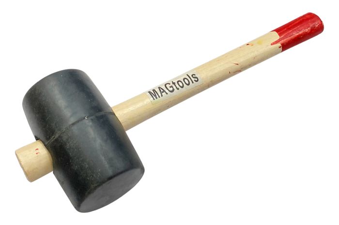 Киянка MAGtools 350г x 50мм чорна гума дерево ручка (м-х-146)