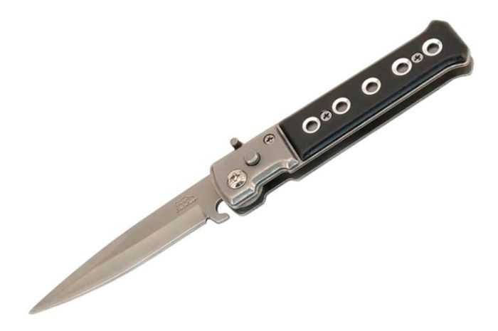 Ніж викидний Stainless 230мм 100+130мм x 110г чорний (AT-4263)