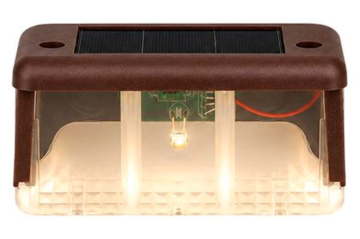 Садовый фонарь "Квадрат" на солнечной батарее LED с креплением на ограждение 80х40х45мм на солне (111714)