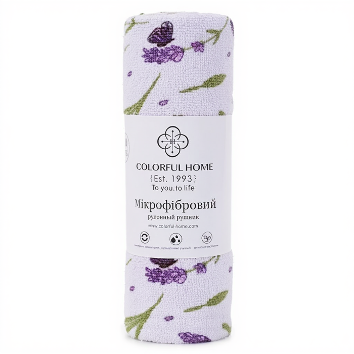 Відривні кухонні серветки з мікрофібри в рулоні 25х25 см (20 шт) Lavender Butterfly 544-1V
