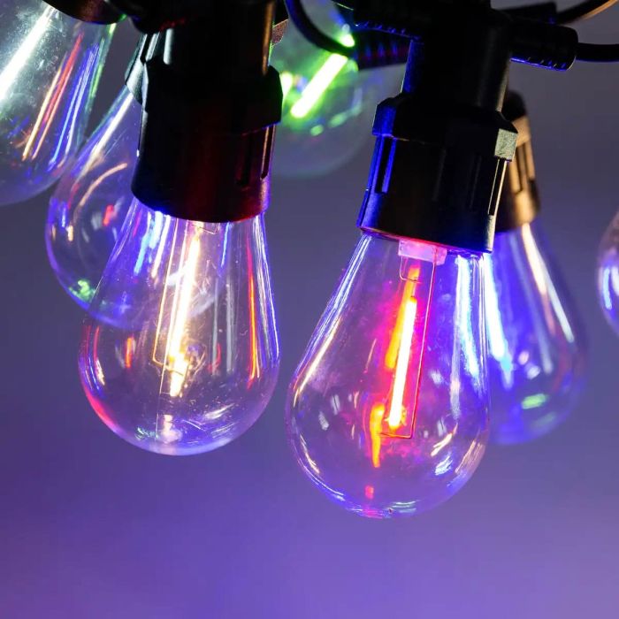 Гірлянда вулична у стилі ретро світлодіодна мультиколор S14 на 10 LED ламп завдовжки 5 метрів S14ML