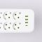 Мережевий фільтр подовжувач на 8 розеток з 3 USB 1 Type-C та кнопкою відключення F20U 2.8 м Білий HP-5-27