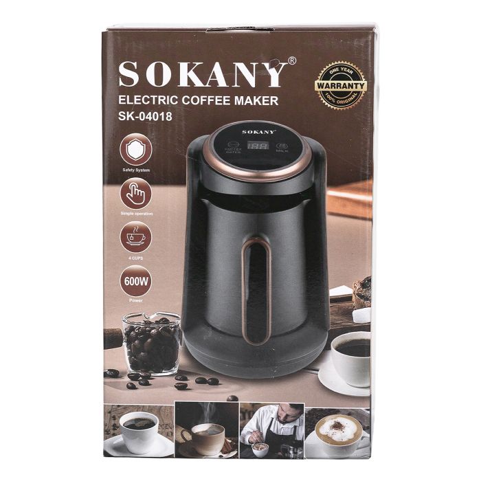 Кавоварка електрична 600 (мл) для дому та офісу Sokany електрокавоварка побутова SK-04018