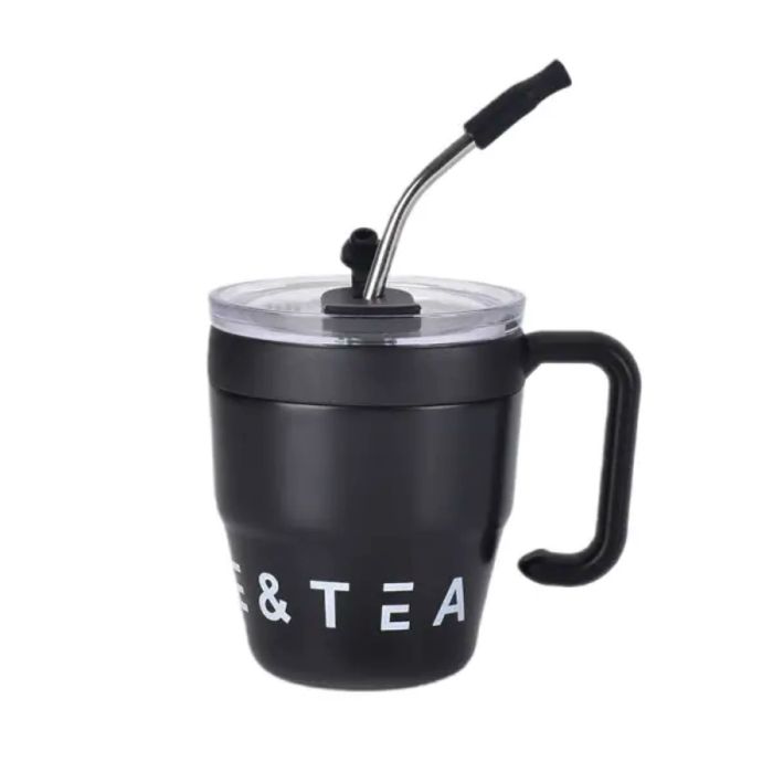 Термочашка Coffee & Tea з трубочкою чорна HP-14-23B