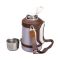 Термос Vacuum Cup 1.5 літра з ремінцем і складною ручкою коричневий HP-14-21V
