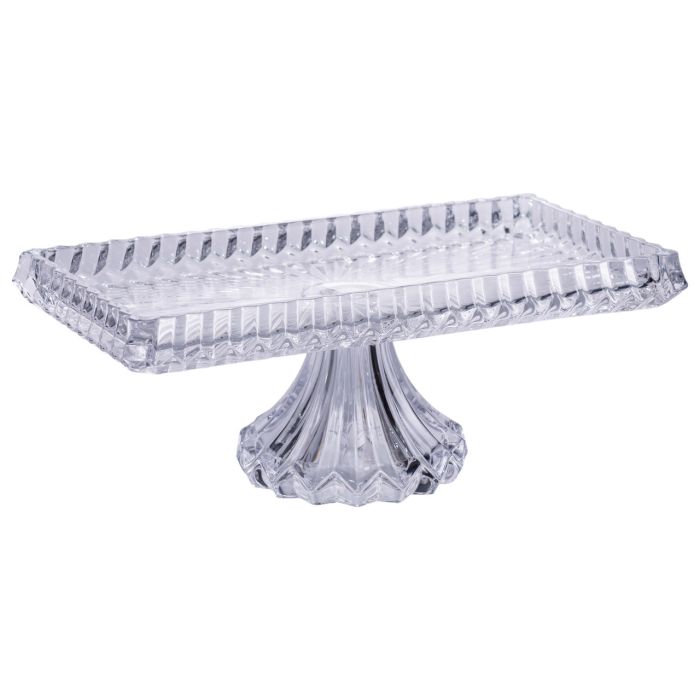 Тортівниця прямокутна на ніжці 33×17×13.5 (см) скляна HP-19-146C