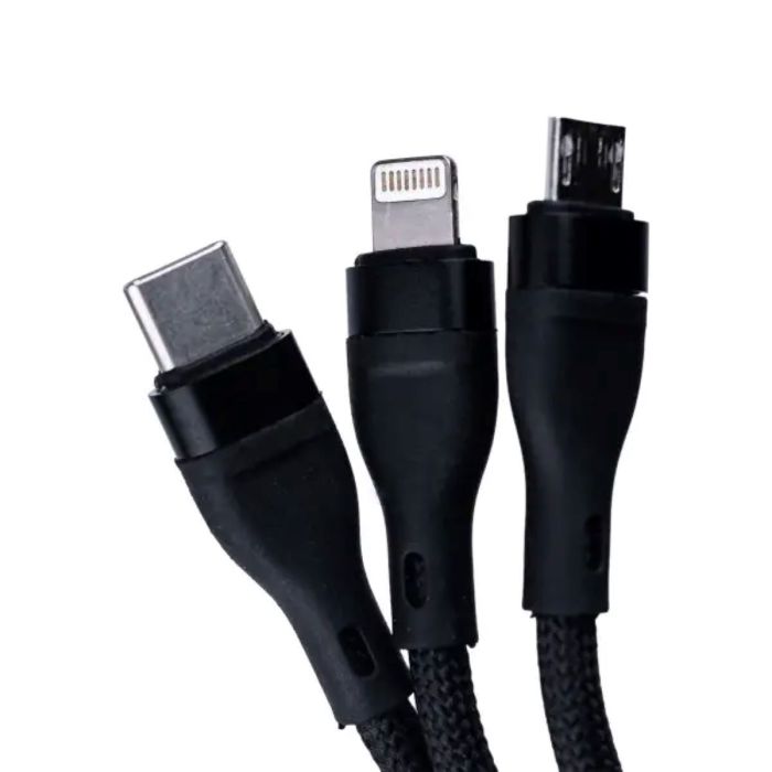 Кабель для заряджання 3-in-1 microUSB/Type-C/Lightning UR521