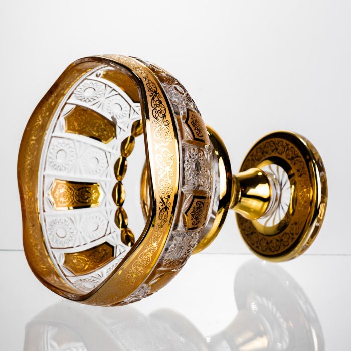 Ваза для фруктів скляна Bohemia Gold 26 см Yiwu HP-34-137