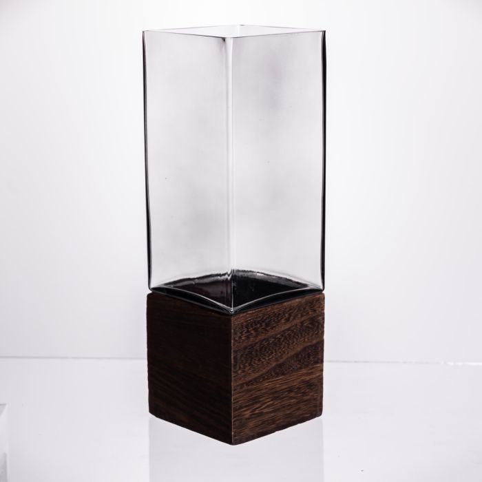 Ваза для квітів квадратна скляна 10×10×30 (см) декоративна HP-19-160-4